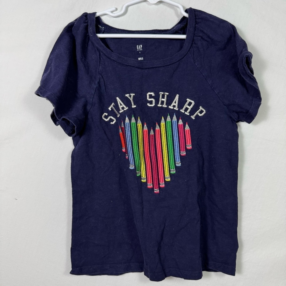 Gap Blue “Stay Sharp” T-Shirt Kids Size L